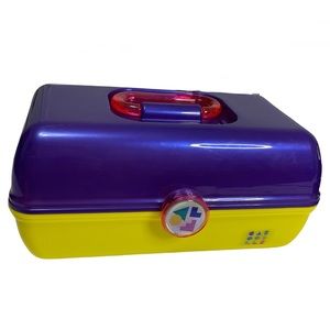 Caboodles Yellow and Purple Makeup Case with Mirror